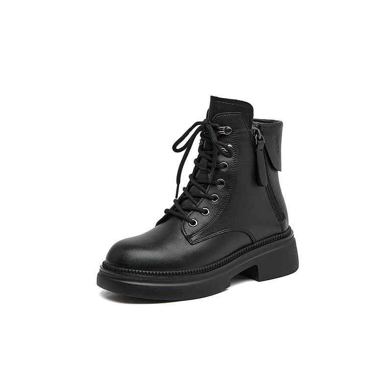 Women's Autumn Genuine Retro Martin Korean Double-sided Women's Leather Boots
