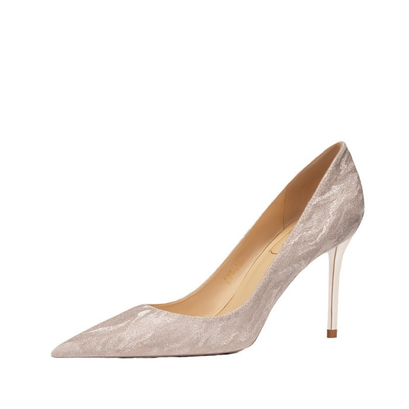Women's Sheepskin Crystal Wedding Dress Two-way Wear Bridal High Women's Fashion Shoes