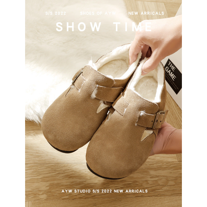 Women's Fleece-lined Thickened Warm Cotton Feeling Genuine Fluffy Women's Shoes