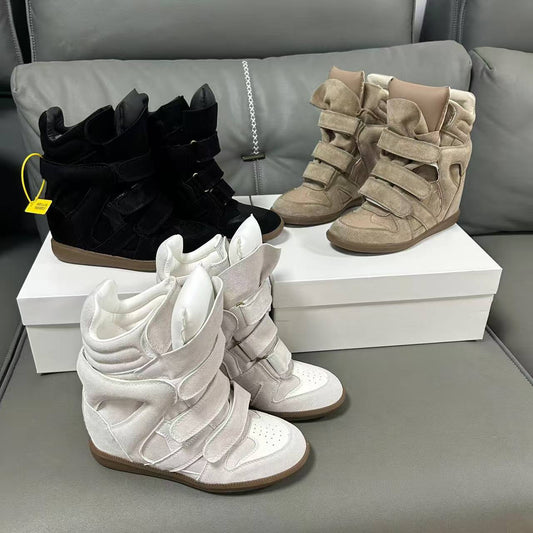 Women's Increasing Insole Wedge Velcro Genuine Assorted Women's Casual Shoes