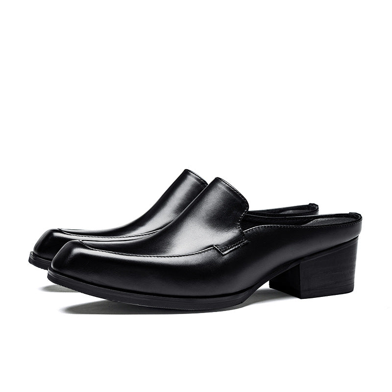 Men's Square Toe Pump High Half Height Slippers