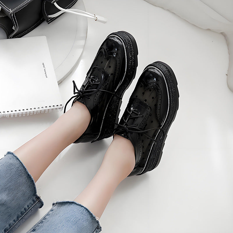 Brogue Small British Style Platform Wedge Women's Casual Shoes