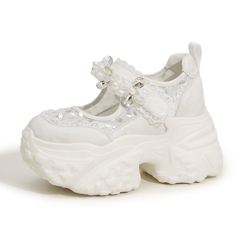 Women's Thick-soled Mary Jane Summer Velcro Ornament Women's Shoes