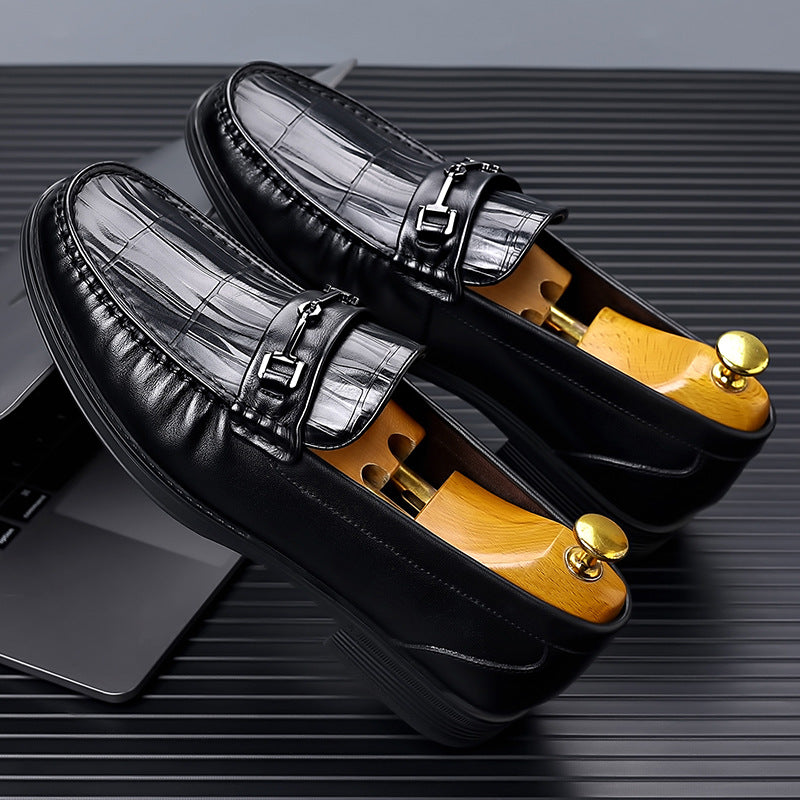 Men's Layer Cowhide Summer Versatile Breathable Soft Surface Loafers/doug Shoes