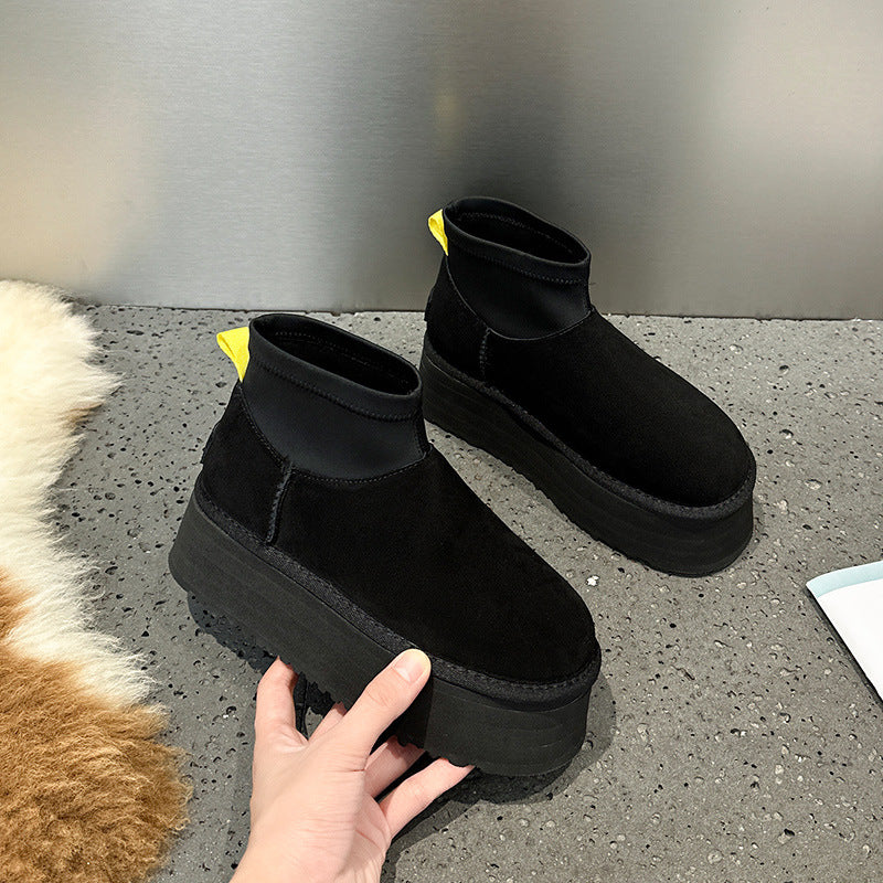 Women's Winter Mini Thick Bottom Height Increasing Snow Boots