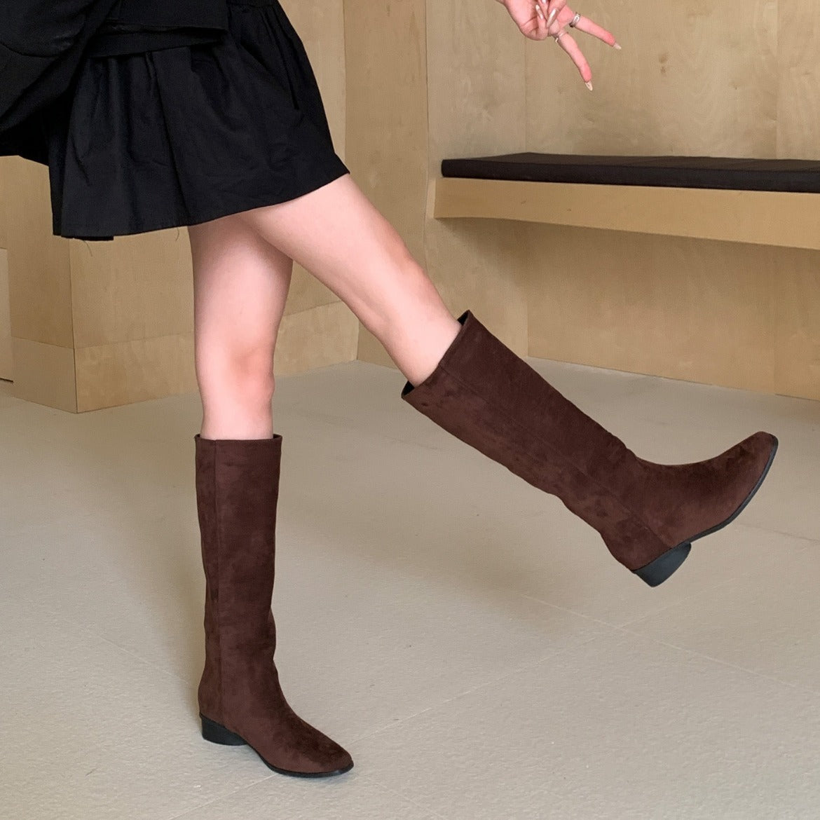 Toe Long Female Not Over The Knee Flat High Boots