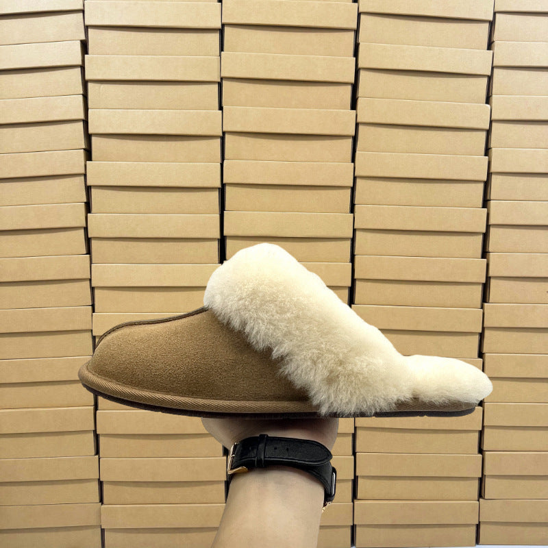 Wool Lazy Furry Home Comfortable Out Star Thin Slippers