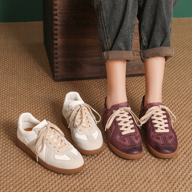Women's First Layer Cowhide Spring German Training Women's Casual Shoes