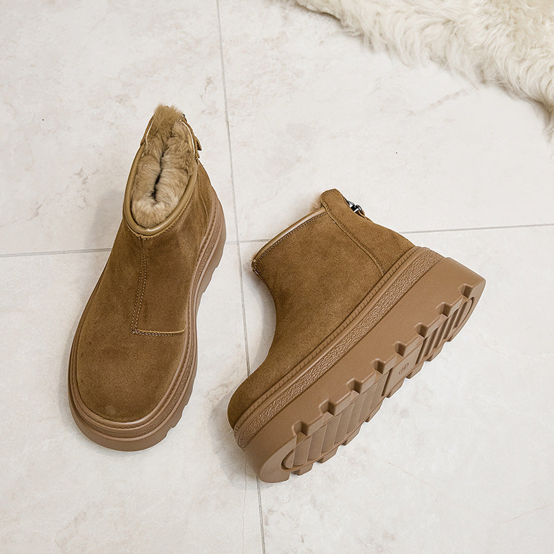 Genuine Platform Peas Fleece-lined Big Toe Women's Casual Shoes