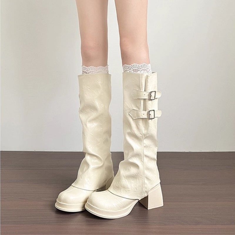 Women's Two-way Hot Style High-heeled Thigh Detachable Tall Knight Slimming Pants Women's Leather Boots