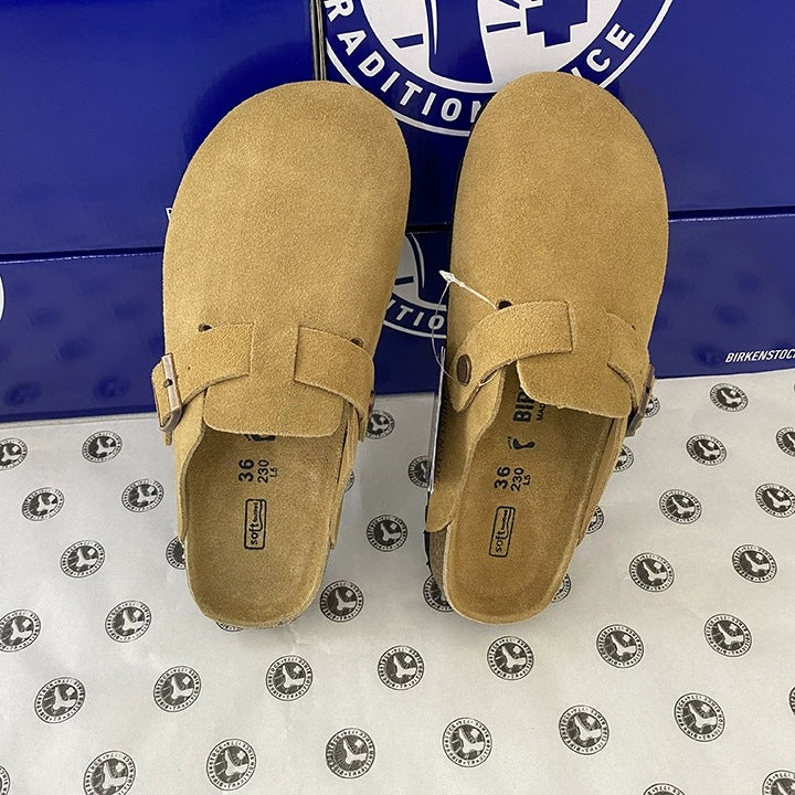 Women's & Men's Cowhide Fishing Genuine Cork Sole Toe Cap Platform Sandals