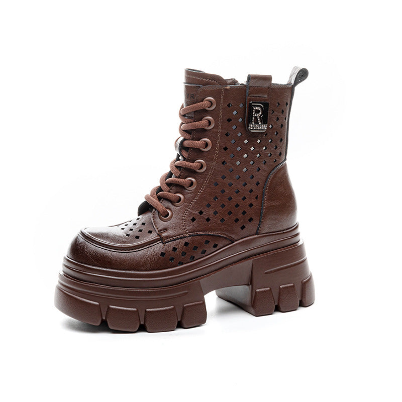 Women's Bottom Hollow Martin Summer Breathable Mesh Boots