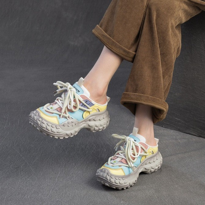Women's Sole Increased Toe Cap Semi Summer Breathable Slip-on Thick-soles Slippers