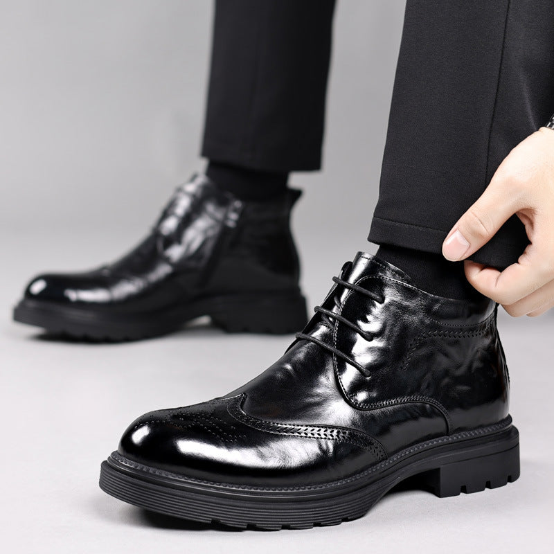 Men's Top Layer Cowhide Martin Cotton Soft Boots