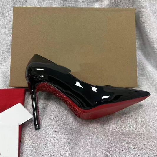 Summer Rivet Fashion Rhinestone Black Nightclub High Heeled Sandals