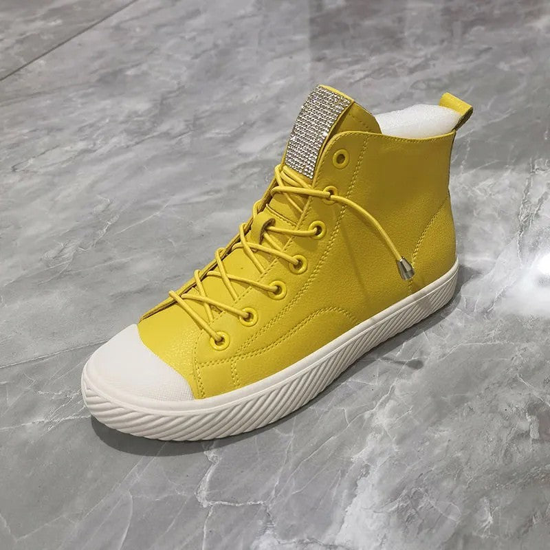 First Layer Cowhide Female Spring Korean Sports Women's Board Shoes