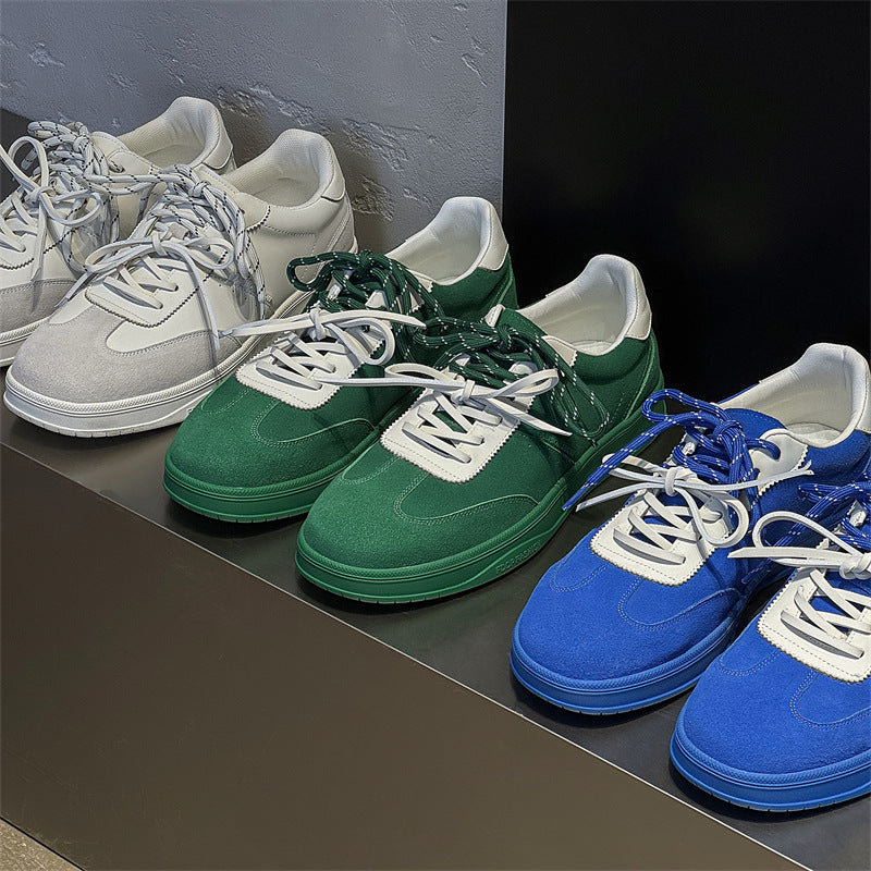 Men's Double Fashionable Platform German Training Jogging Blue Men's Board Shoes