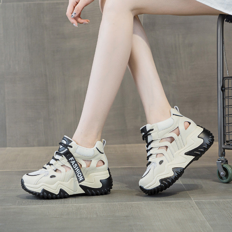 Women's Increasing Insole Authentic Clunky Spring Versatile Korean Platform Muffin Women's Casual Shoes