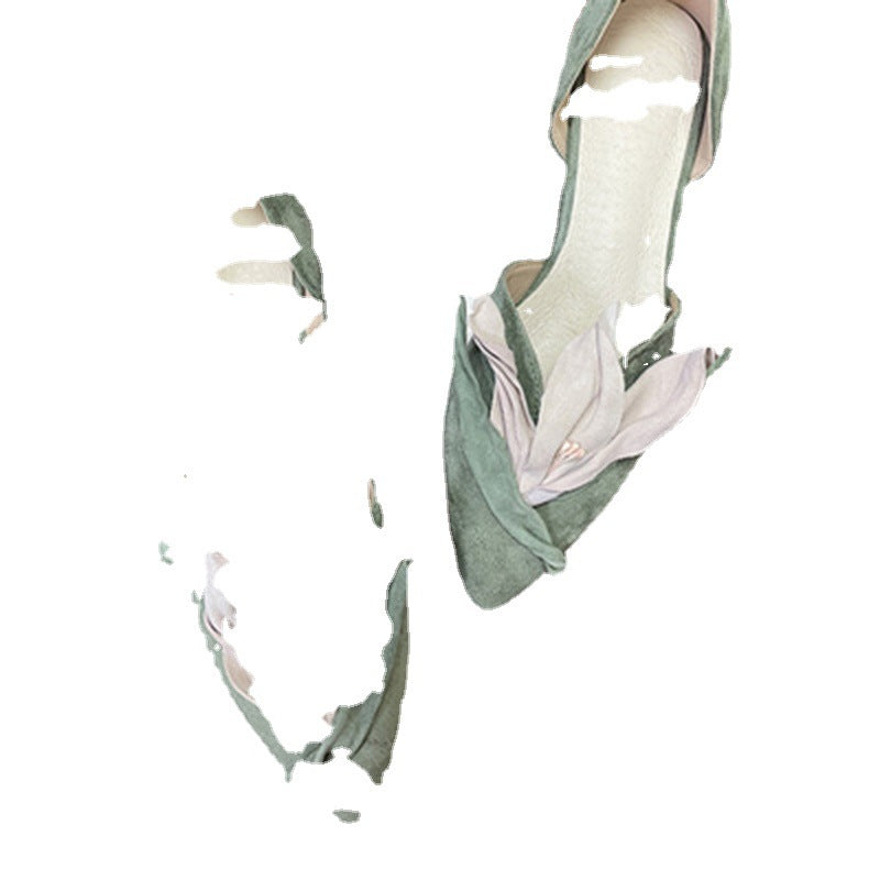 Petals Pumps Female Flat Flower Temperamental Minority Women's Fashion Shoes