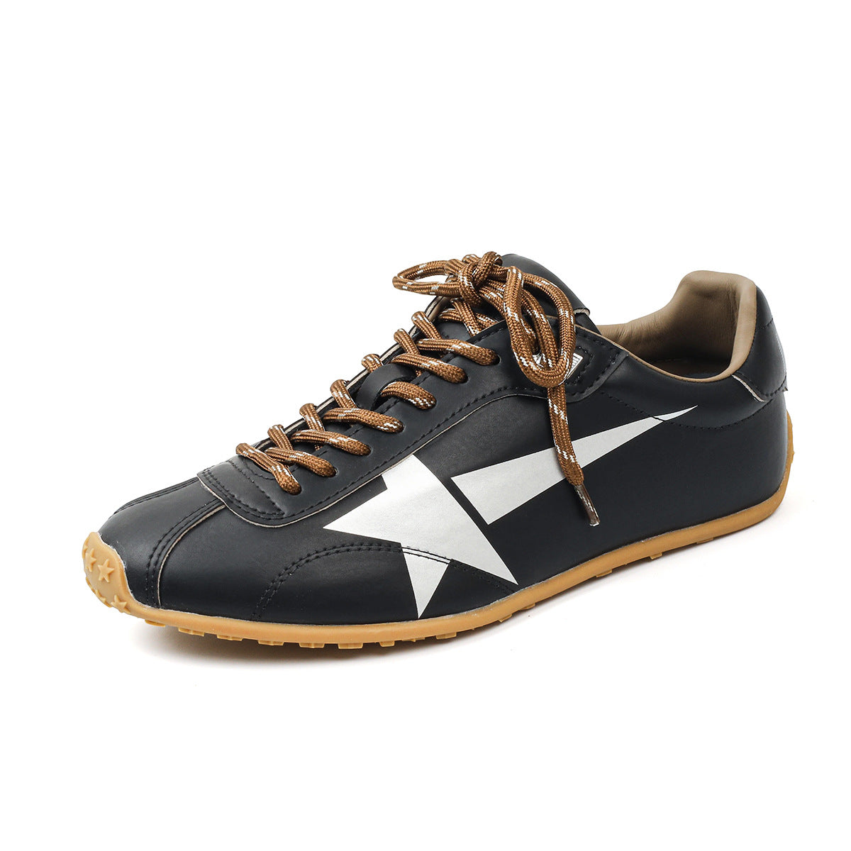 Women's Genuine Horse Fur Leopard Print With Veet German Training Retro Women's Casual Shoes