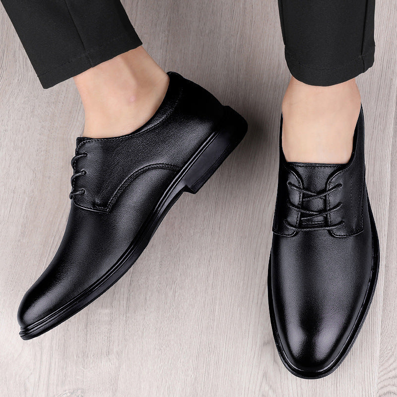 Men's First Layer Cowhide Formal Four Simple Men's Business Leather Shoes