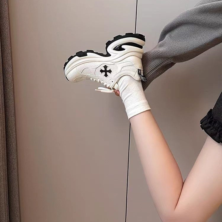 Women's Platform Dad Spring Versatile Small Mesh Elevator Women's Sports Shoes