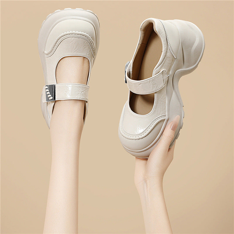 Women's Muffin Platform Chunky Low-cut British Style Women's Fashion Shoes