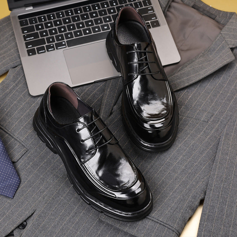 Men's First Layer Cowhide British Style Genuine Leather Shoes