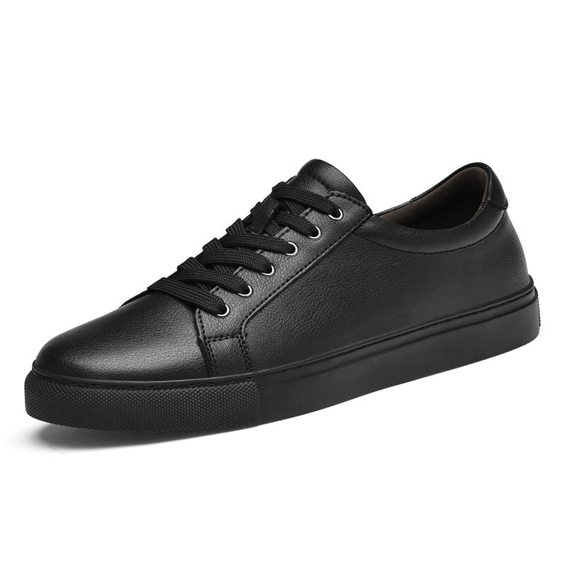 Women's & Men's White Winter Cowhide Surface Flat Hollowed Men's Board Shoes