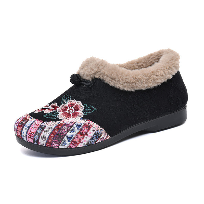 Old Cloth Cotton Embroidered Bag Fluffy Women's Shoes