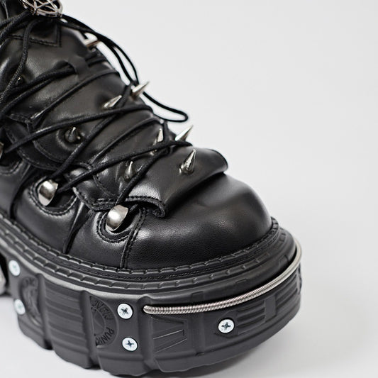 Women's Metal Platform Low Top Punk Goth Riveting Machine Sneakers