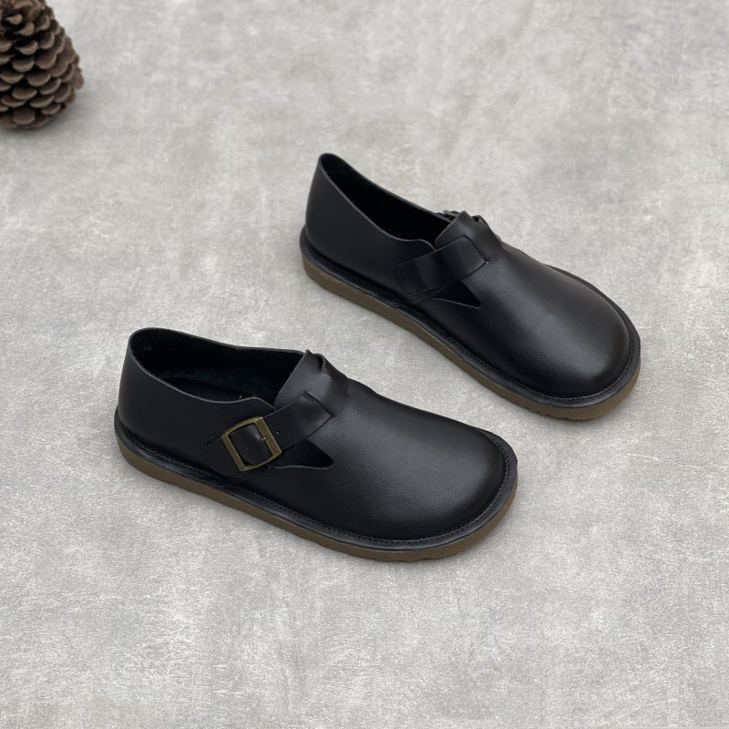 Women's Handmade Genuine Outer Wear Super Soft Bottom Thick Leather Shoes