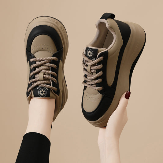 Women's Retro Platform Height Increasing Dissoed Versatile Casual Shoes