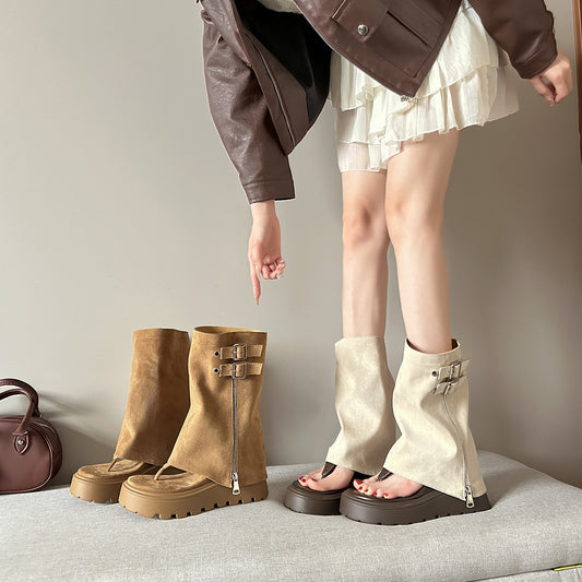 Women's Thick-soled Summer Retro Two-way Wear Roman Pants Boots