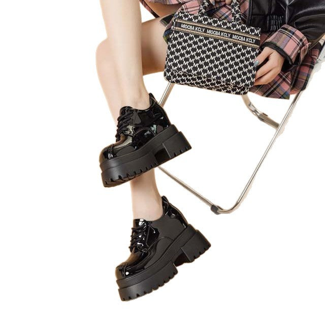 Women's Height Increasing Insole Little Princess Glossy Dark Flame Women's Casual Shoes