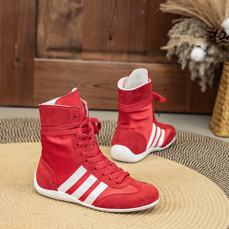 Women's Genuine Elevator Flat Boxing Round Toe Women's Casual Shoes