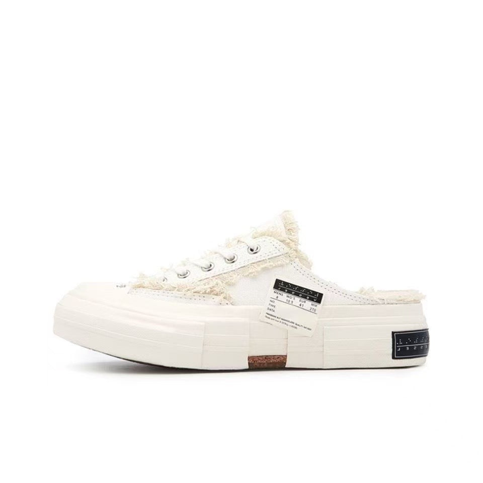Beggar Vulcanized Hidden Platform Couple Real Canvas Shoes