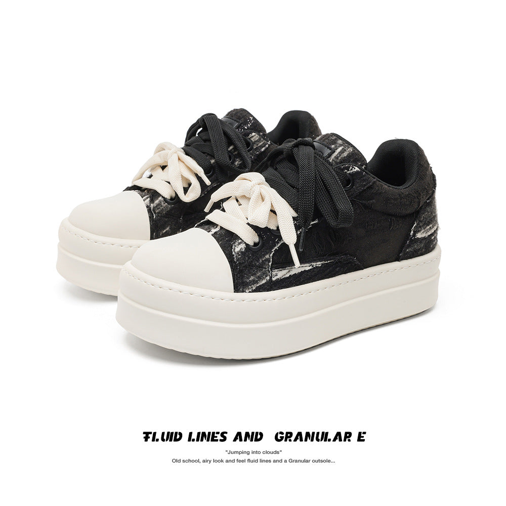Women's & Men's Invisible Hidden Platform Couple Low Top Breathable Hight Men's Board Shoes