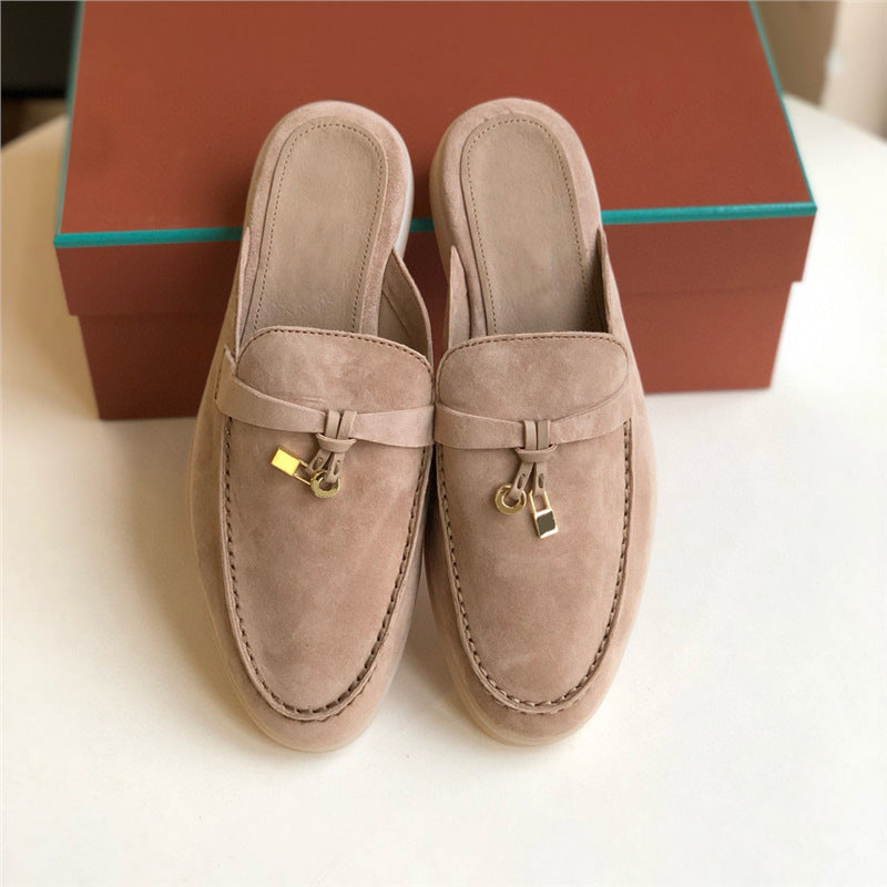 Women's Outer Wear Fashion Genuine Flat Mules Slippers