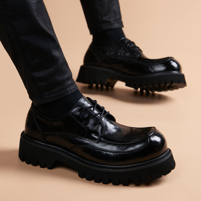 Men's Top Layer Cowhide Formal Wear British Commuter Trendy Bridegroom Leather Shoes