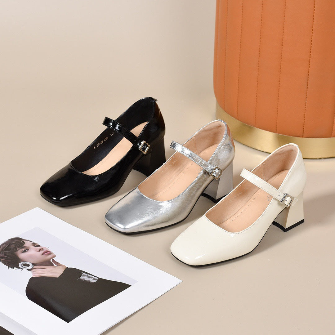 Women's Low-cut Pumps French Commuter Strap Mary Jane Women's Shoes