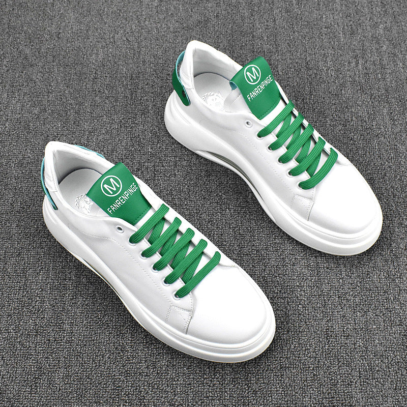 Men's Korean White Thick-soled Trendy Breathable Height Casual Shoes