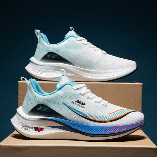 Women's & Men's Breathable Real Popcorn Bottom Carbon Plate Running Sneakers