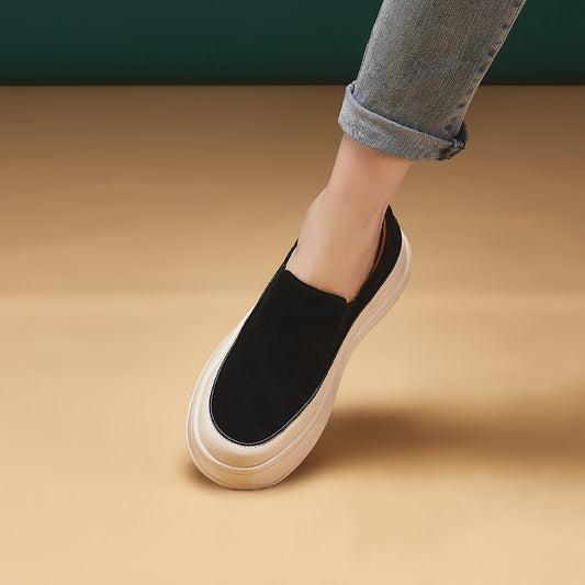 Women's Platform Round Toe Slip-on One Pedal Women's Casual Shoes