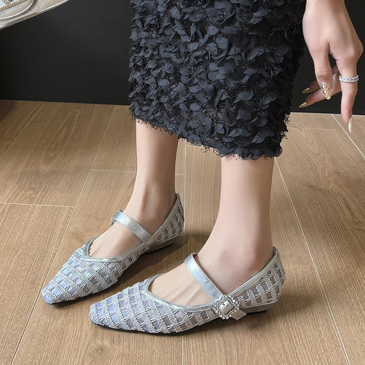 Women's Jane Wedge Small Square Toe Flat Women's Shoes