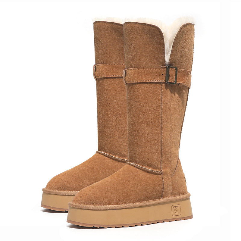 Women's Bottom Fashion Warm Cotton Over The Knee Snow Boots