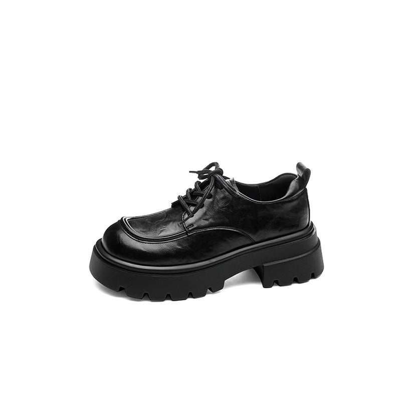 Women's British Style Retro High Autumn Small Heightened Single Layer Loafers