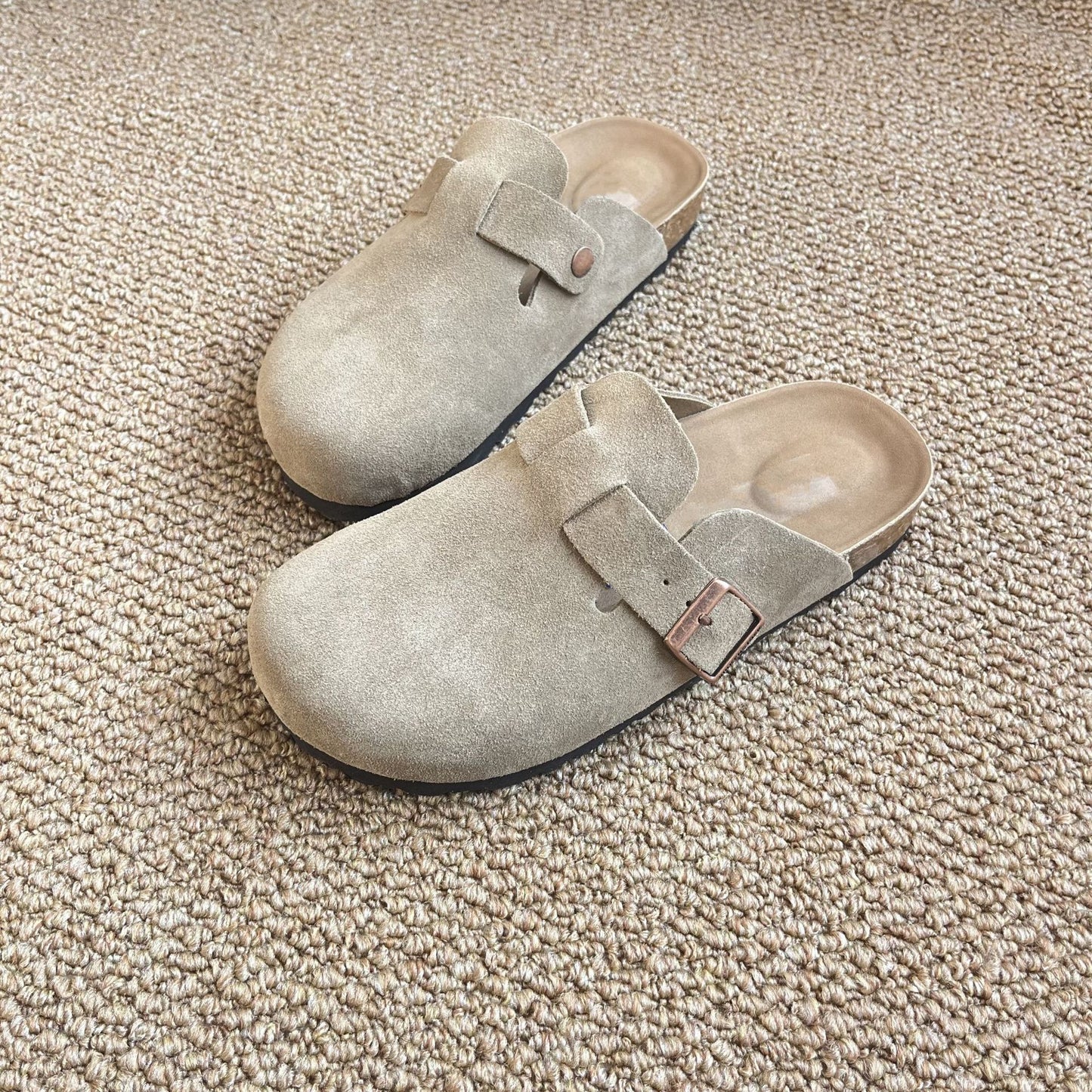 Women's Large Size Outer Wear Thick-soled Closed Toe Half Slip-on Women's Casual Shoes