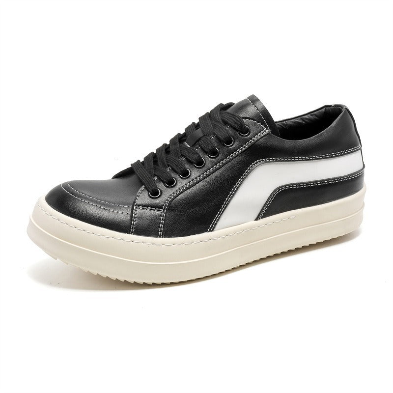 Thick Bottom Fashion Comfortable White Laser Hollow Out Niche Minimalist Men's Board Shoes