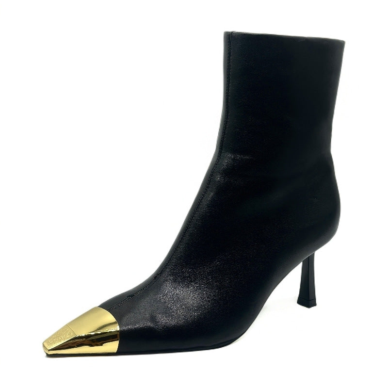 Women's Metal Square Toe Stiletto Fashion Comfortable Side Heels